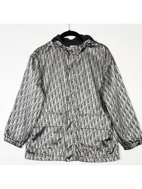 Christian Dior Monogram Hooded Rain Jacket Gray Kids Size 10 / Women's XXS